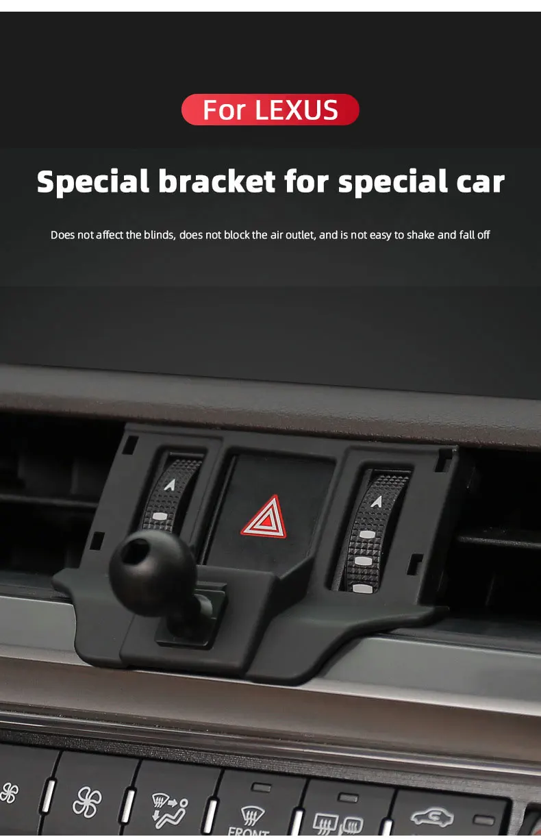 For Lexus ES200 IS250 RX450h CT200h LX570 NX300h LS UX250h Fixed Air Outlet Bracket Base Car Phone Holder Base Special Mounts