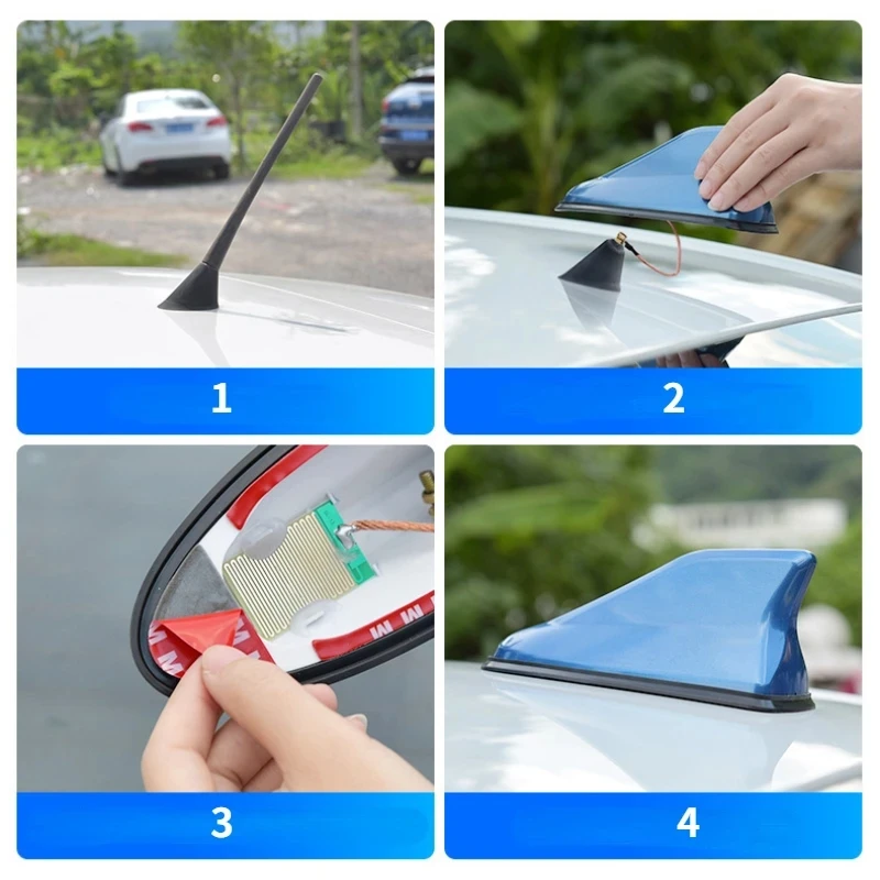 Universal Car Antennas Shark Fin Antenna Auto Radio Signal Aerials Roof Antennas for Universal Car Model Car Styling Aerials