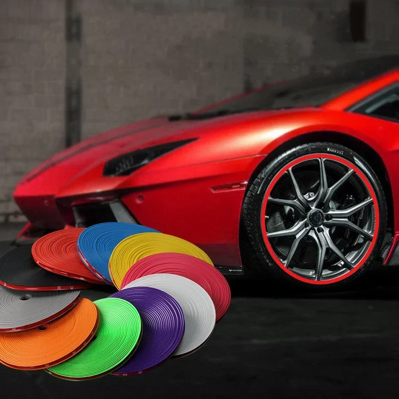 New Fashion 8M Car Wheel Decorative Strip Universal Car Rim Protect Strip Wheel Edge Protector Covers Decoration Accessories