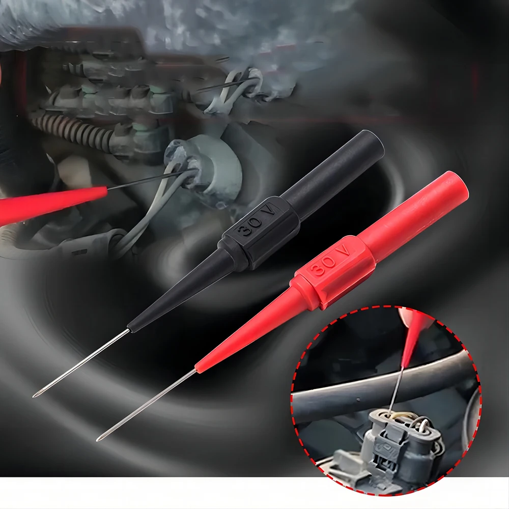10PCS 30V Car Tip Probes Diagnostic Tools Multimeter Test Leads Extention Back Piercing Needle Tip Probes Auto Kit Machine 0.7MM