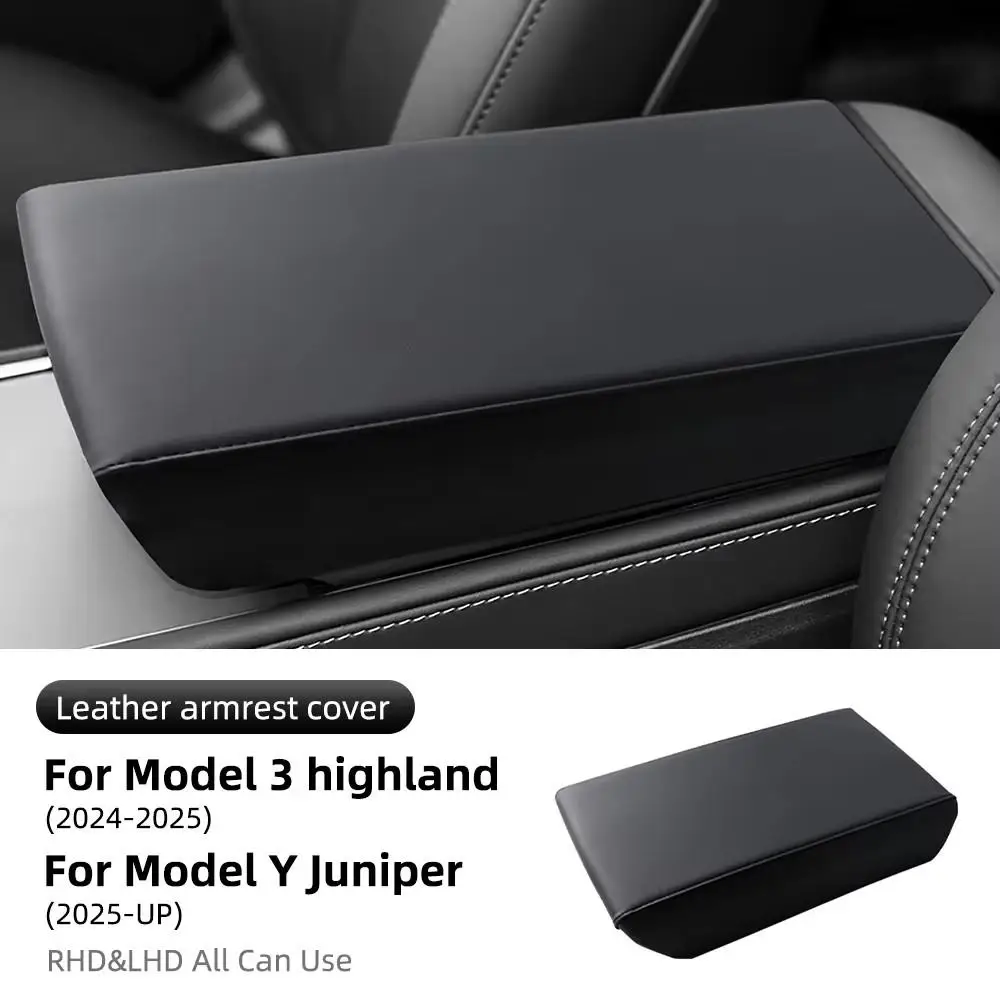 Car Center Console Arm Rest for Tesla Model3/Y Launch Juniper 2025 Model 3 Highland 2024 Soft Case Lid Armrest Car Accessories