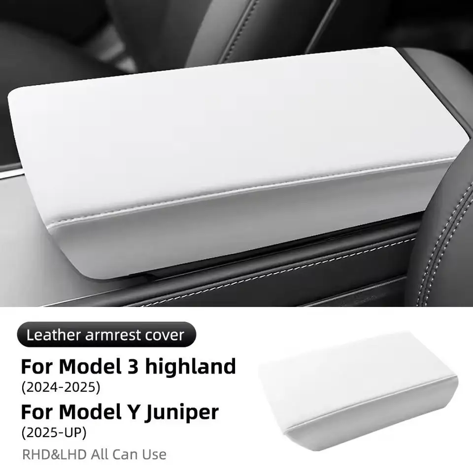 Car Center Console Arm Rest for Tesla Model3/Y Launch Juniper 2025 Model 3 Highland 2024 Soft Case Lid Armrest Car Accessories