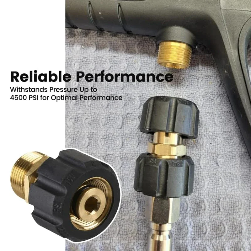 Pressure Washer Adapter M22 15mm Female to M22 14mm Male Fitting Quick Connect to Power Washer Coupler Accessories for Hose/Gun
