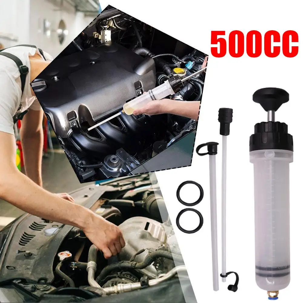 Car Brake Fluid Oil Extractor Auto Oil Change Syringe with Hose Manual Fuel Suction & Filler Fluid Oil Change Evacuator Pump