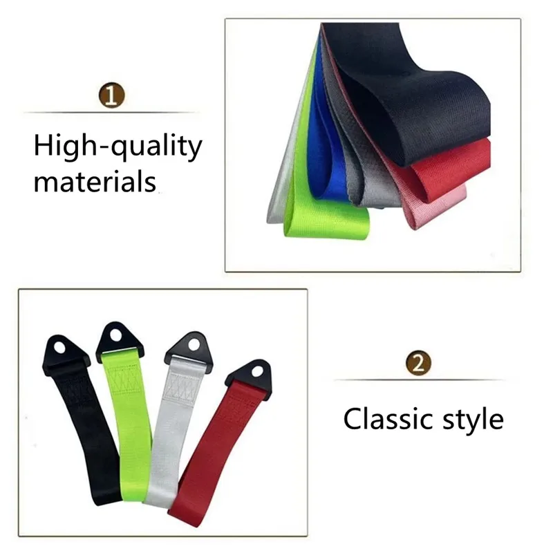 High Strength Nylon Tow Strap High-Strength Car Racing Tow Ropes with Towing Trailer Ropes Auto Trailer Ropes Bumper Trailer Tow