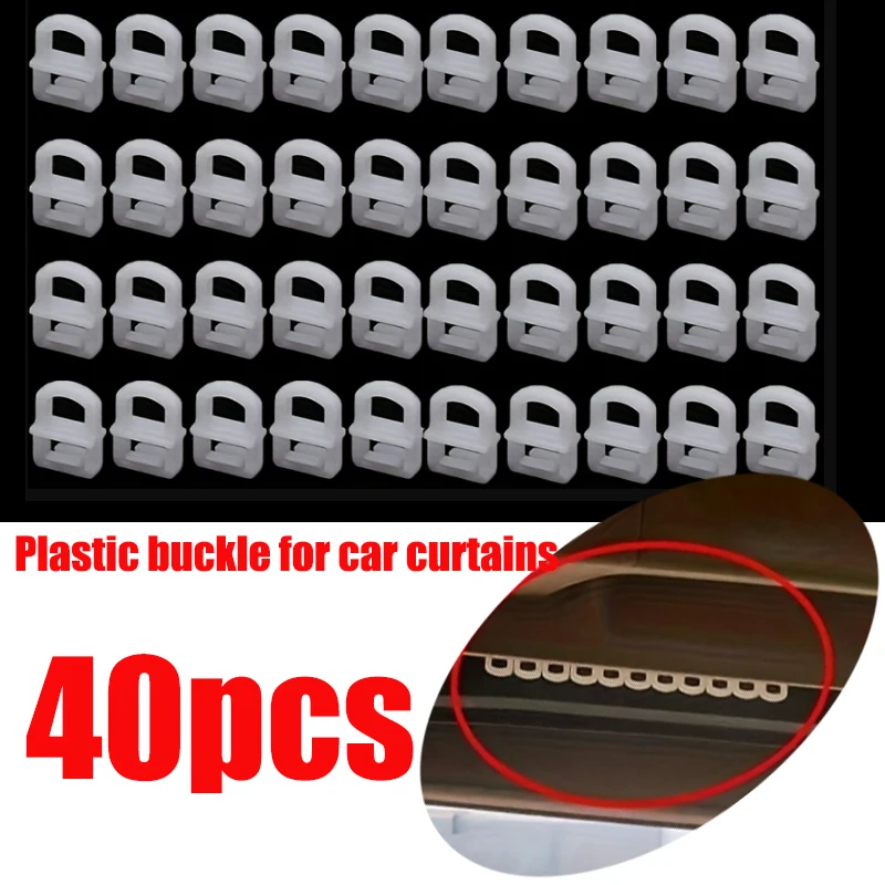 40pcs Plastic Buckle for Car Curtains Fastener Clip Truck Plastic Fasteners Clip Car Curtains Straight Pulley Buckle Rings Rivet