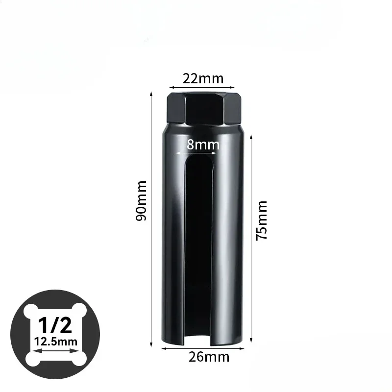 Narrow Mouth Oxygen Sensor Sleeve European-style 14-24mm 1/2" Cxygen Sensing Drive Socket Wrench Tools Car Accessories