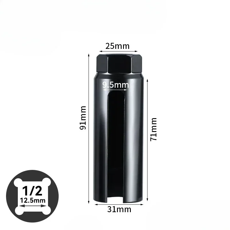Narrow Mouth Oxygen Sensor Sleeve European-style 14-24mm 1/2" Cxygen Sensing Drive Socket Wrench Tools Car Accessories