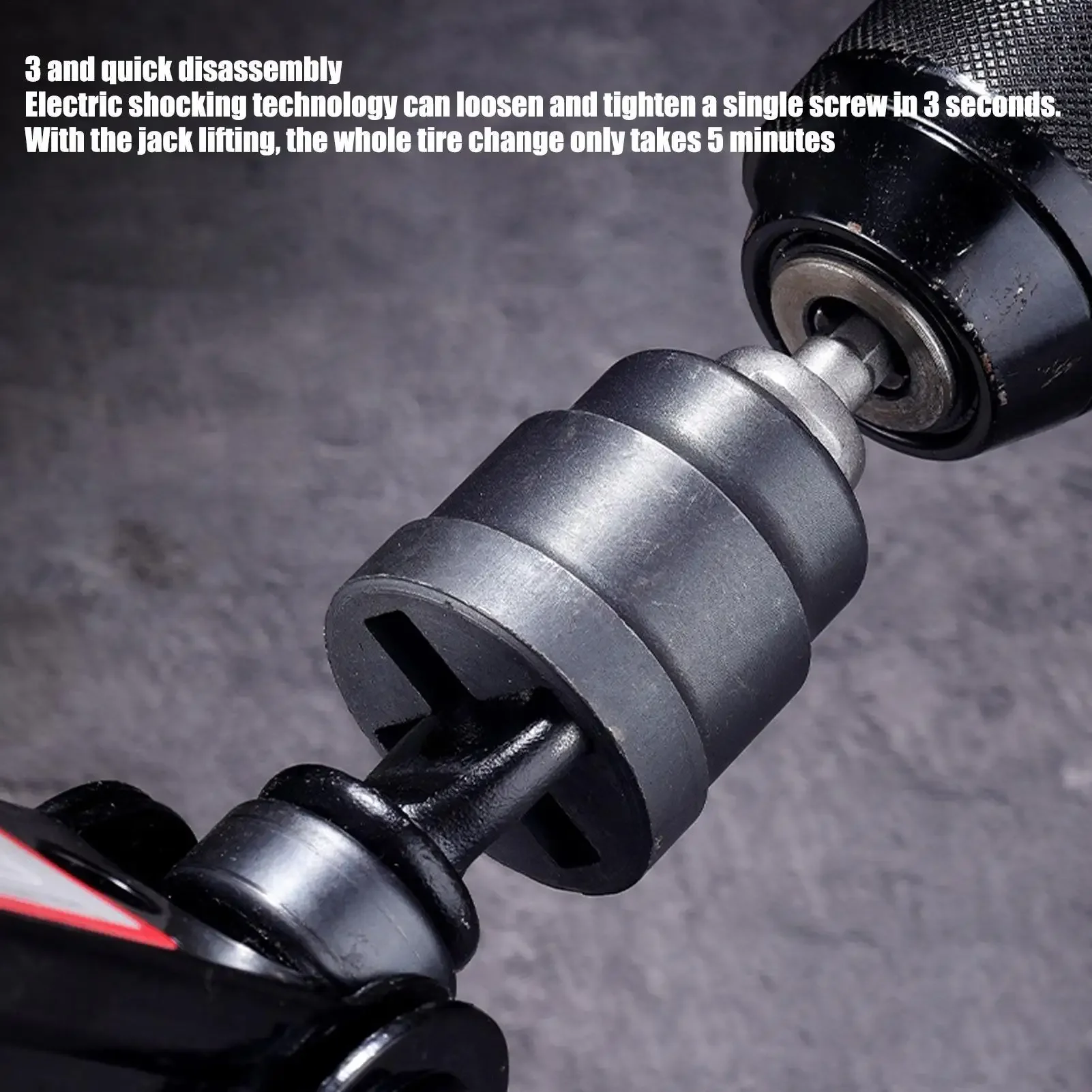 Heavy Duty Scissor Jack Drill Adapter Impact Wrench Socket Quick Change Tool Steel RV Stabilizer Auto Repair Garage Accessory 