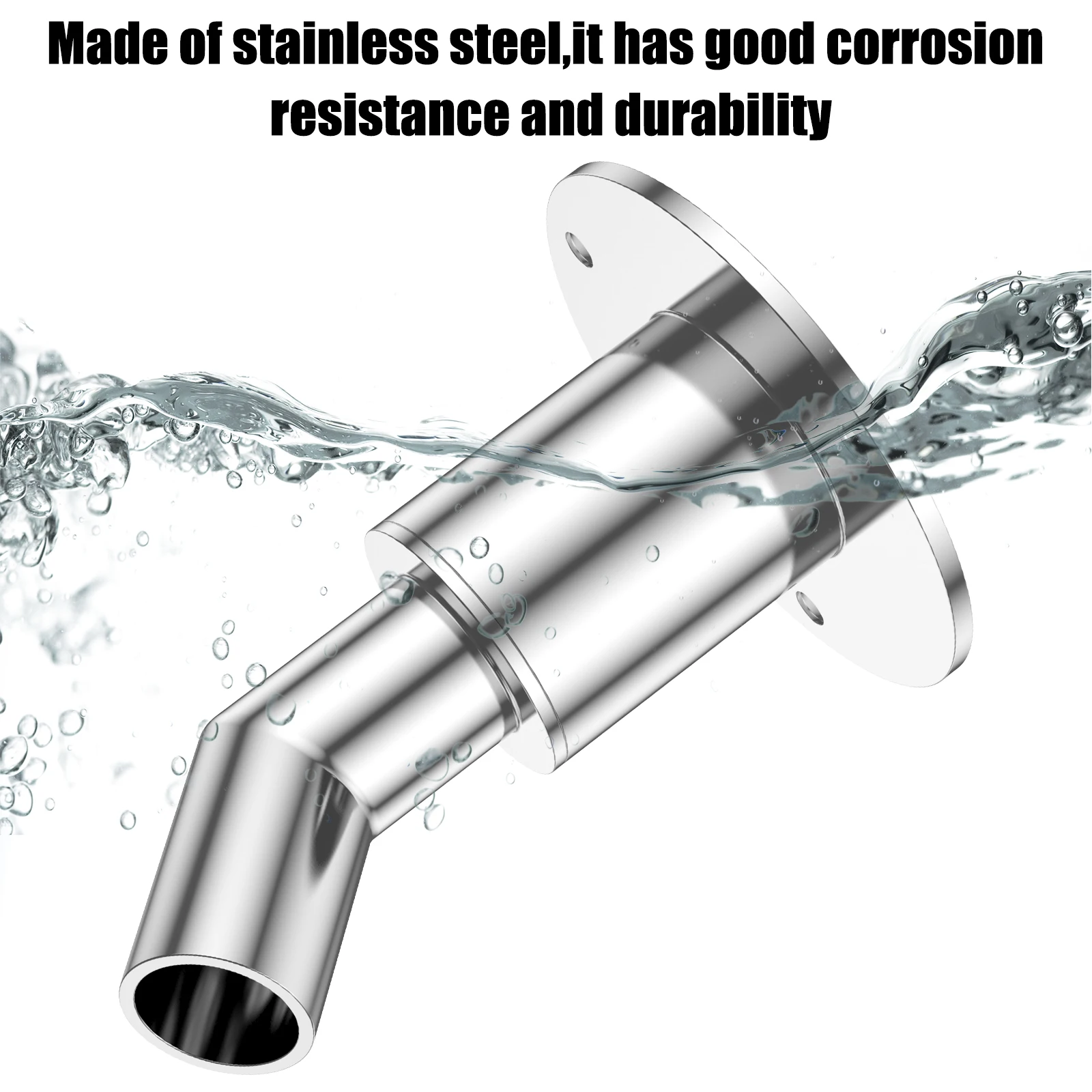 Straight Thru Hull Exhaust Skin 316 Stainless Steel Exhaust Tube Fitting Kit Fitting 24mm Tube Pipe for Diesel Parking Heater