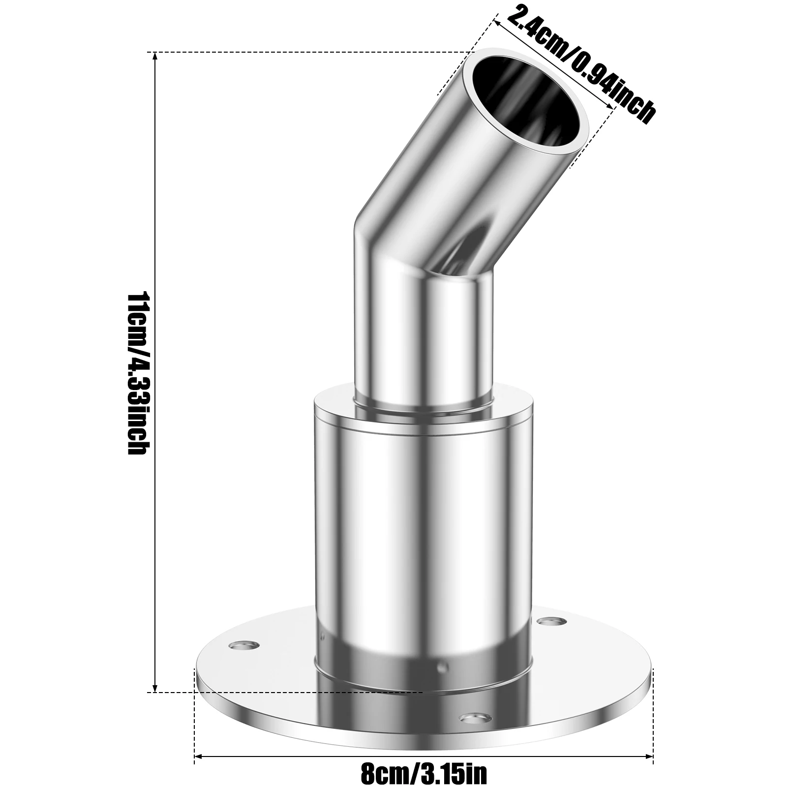 Straight Thru Hull Exhaust Skin 316 Stainless Steel Exhaust Tube Fitting Kit Fitting 24mm Tube Pipe for Diesel Parking Heater