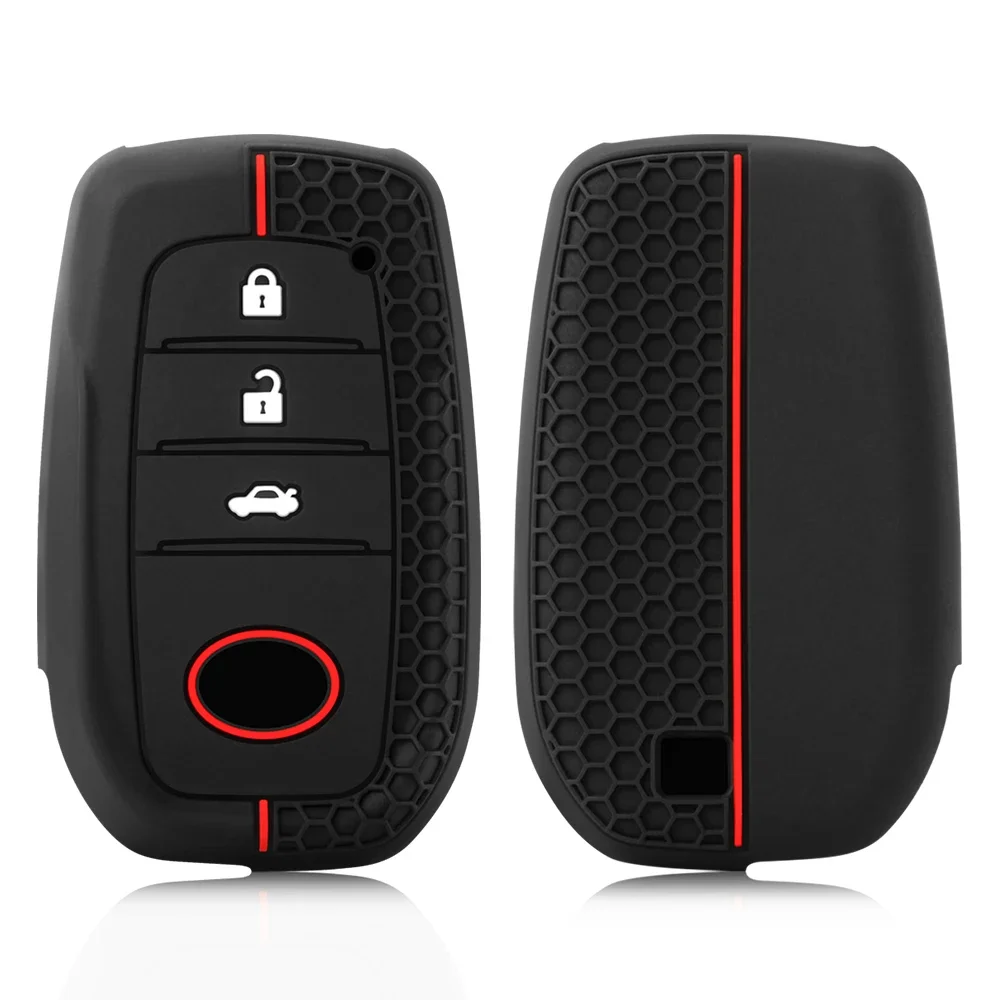 Silicone Auto Remote Car Key Case Cover For Toyota CHR Hilux Fortuner Land Cruiser 200 Camry Corolla Crown RAV4 Highland