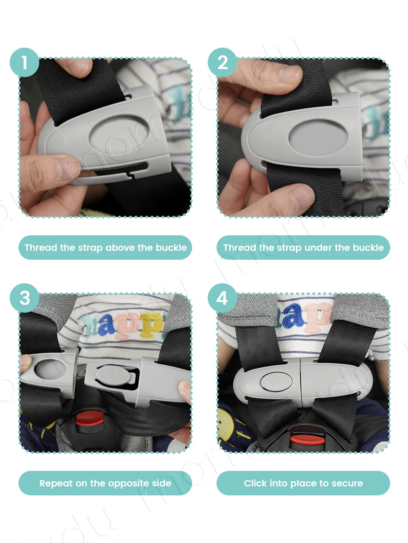 Universal Seat Chest Harness Clip - Anti EscapeBaby & Kids Seat Safety Buckle Lock, Adjustable Guard for Strollers & Car Seats