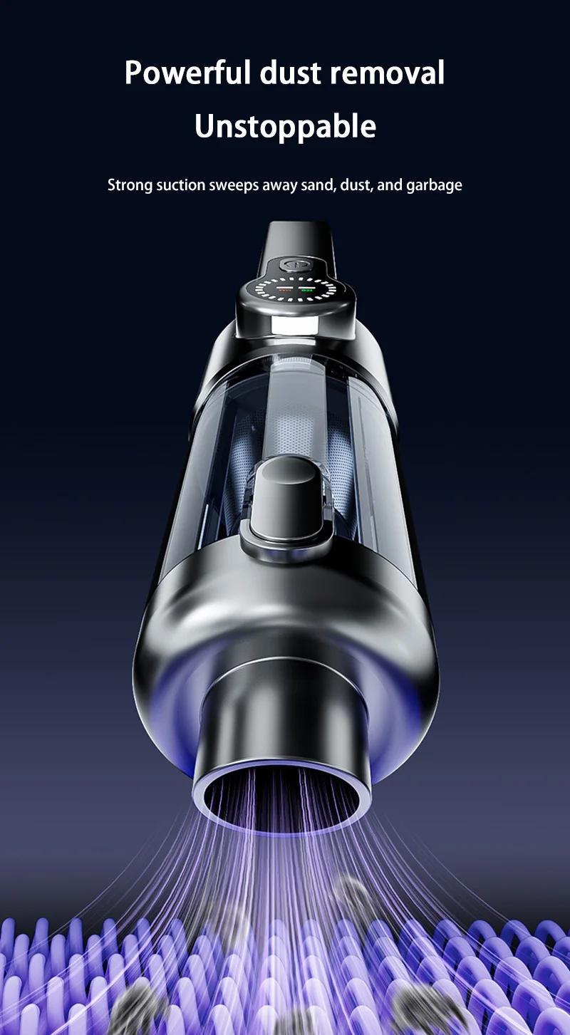 Car Vacuum Cleaner Wireless One-Button Dust Dump High-Power Portable Vacuum Cleaner Large Suction Mini Handheld Vacuum Cleaner