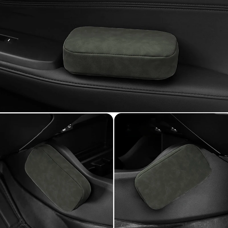 Comfortable Driving Car Knee Pad Auto Support Cushion Elastic Memory Foam Suede Leg Pad Door Armrest Elbow Pads Car Accessories