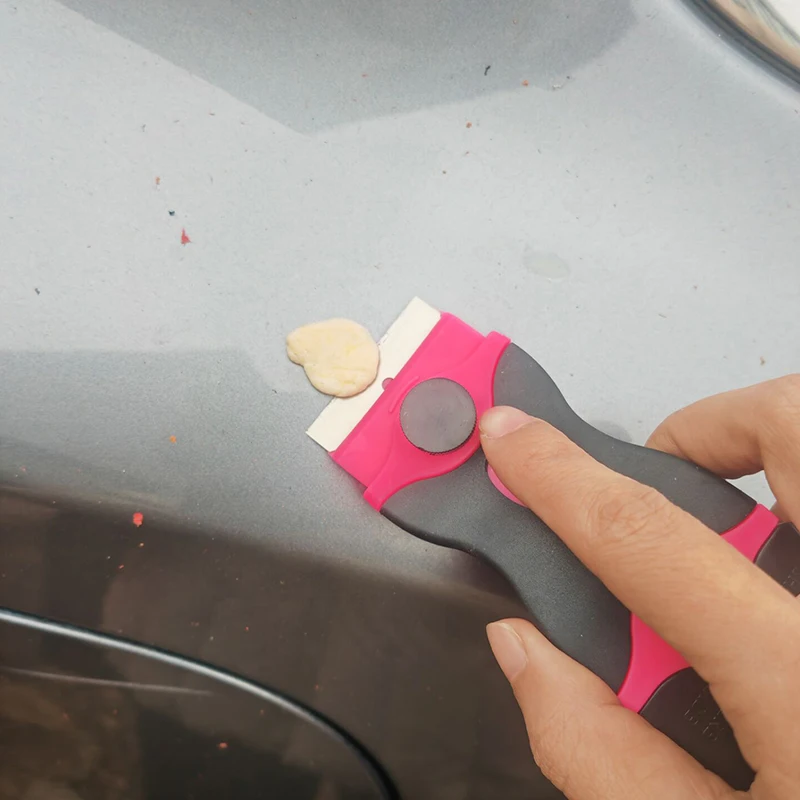 Window Cleaning Scraper Razor Blade Scraper Tool Plastic Double Edged Paint Scraper for Car Glass Decals Tint Stickers Cooktop