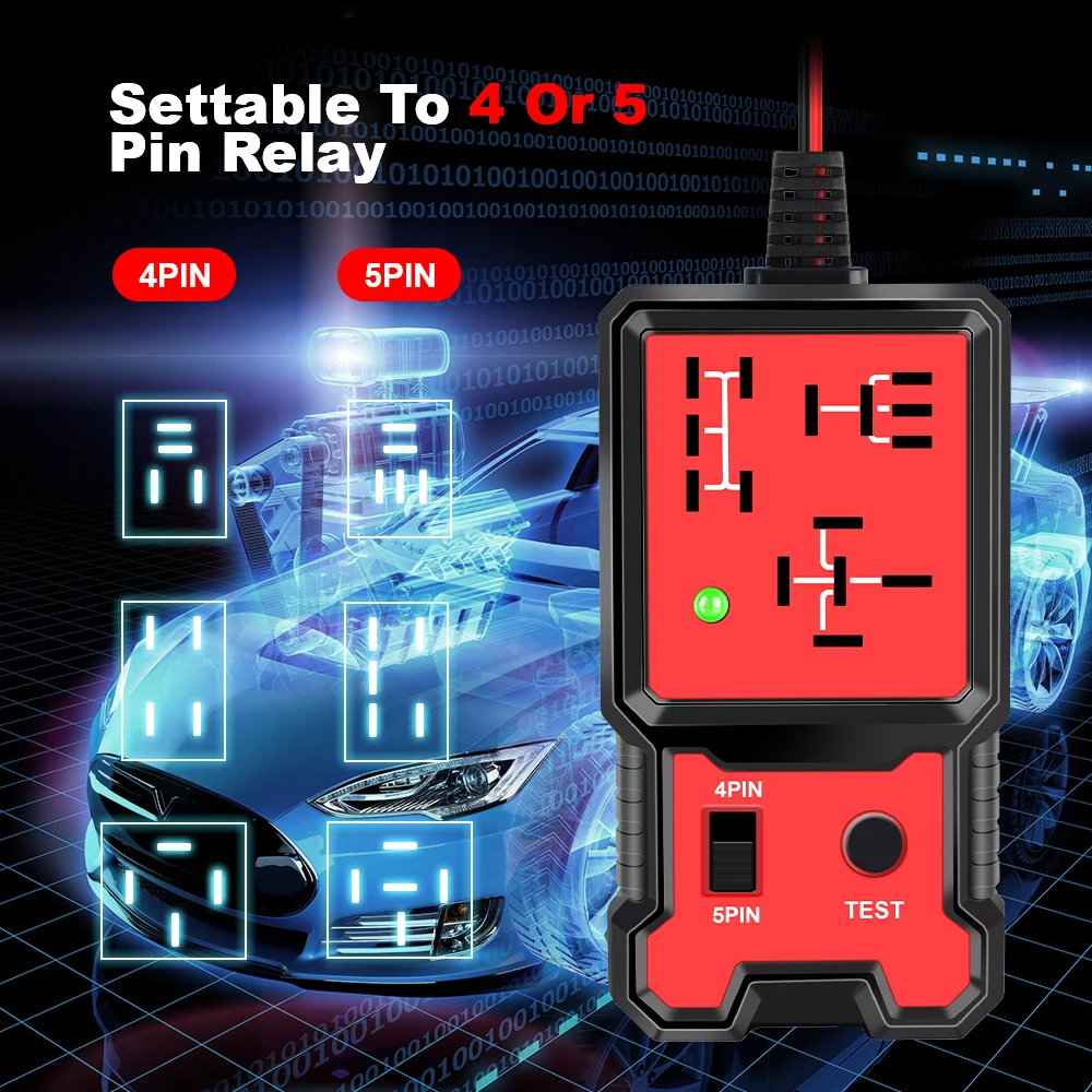 Car Relay Voltage Tester Indicator Light Automotive Electronic Relay Tester Universal 12V Battery Checker For RV Truck Trailer