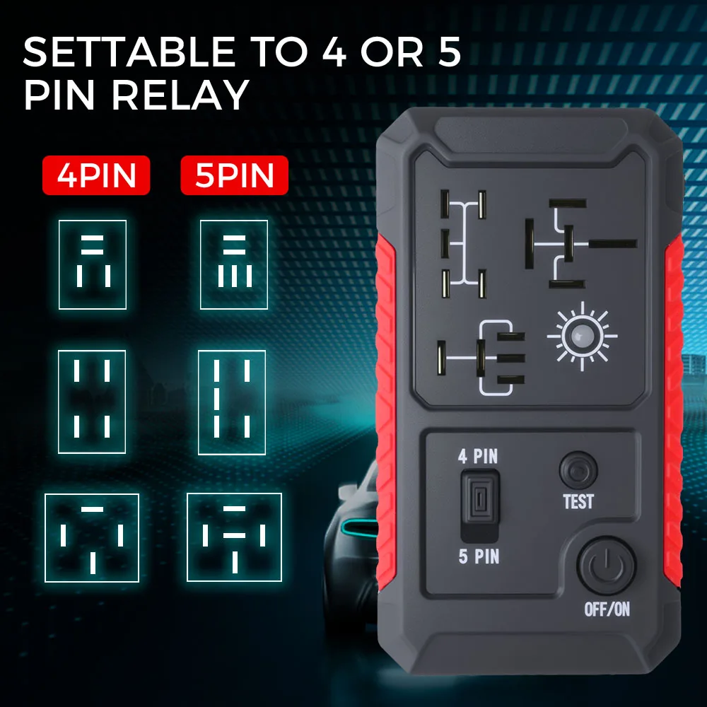 Car Relay Voltage Tester Indicator Light Automotive Electronic Relay Tester Universal 12V Battery Checker For RV Truck Trailer