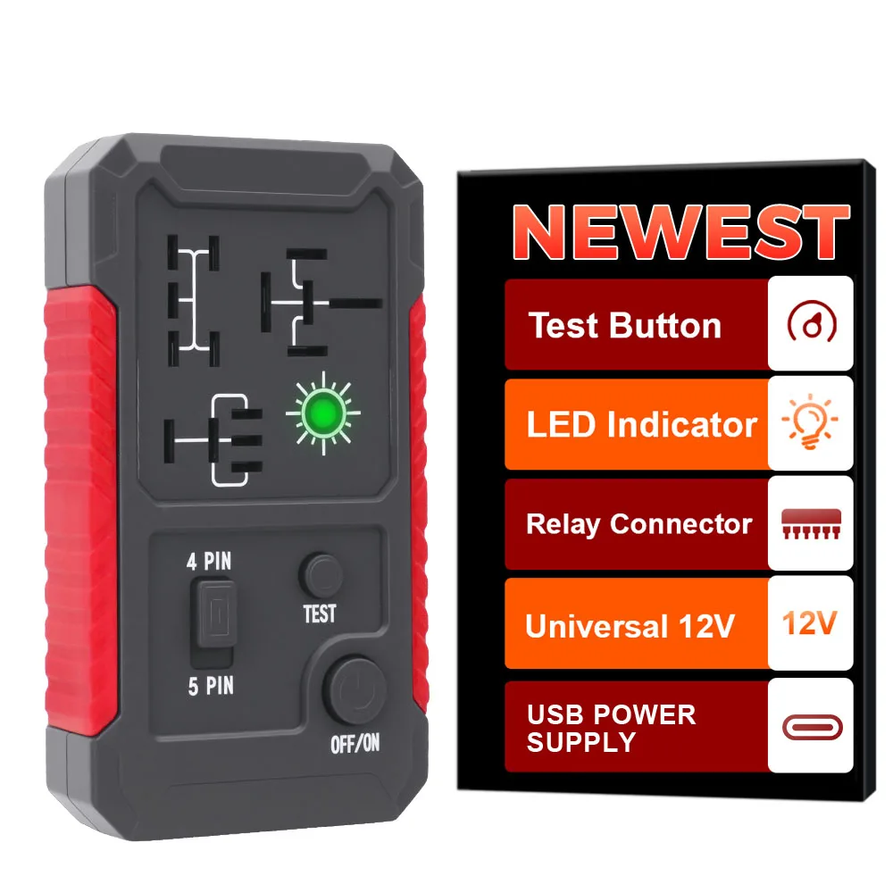 Car Relay Voltage Tester Indicator Light Automotive Electronic Relay Tester Universal 12V Battery Checker For RV Truck Trailer
