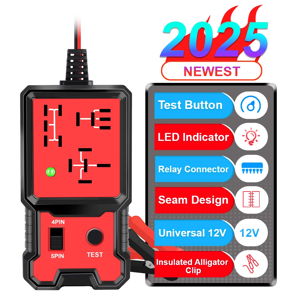 Car Relay Voltage Tester Indicator Light Automotive Electronic Relay Tester Universal 12V Battery Checker For RV Truck Trailer