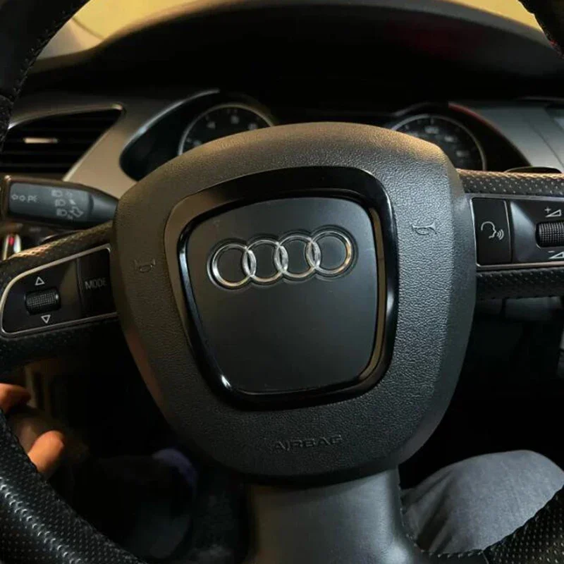 Aluminum Car Steering Wheel Frame Trim Cover For Audi Q5 Q7 A3 S3 8P A4 B6 B7 B8 A5 B8 A6 C7 Protection Cover Sticker