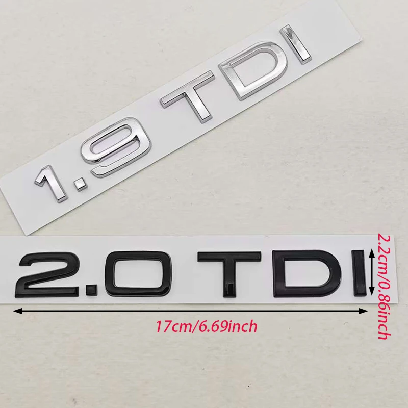 3D ABS Car Letters Logo 1.9 TDI 2.0 TDI 2.8 TDI Badge Rear Trunk Sticker Decals For Audi A3 A4 A5 A6 Q2 Q3 Q5 Auto Accessories