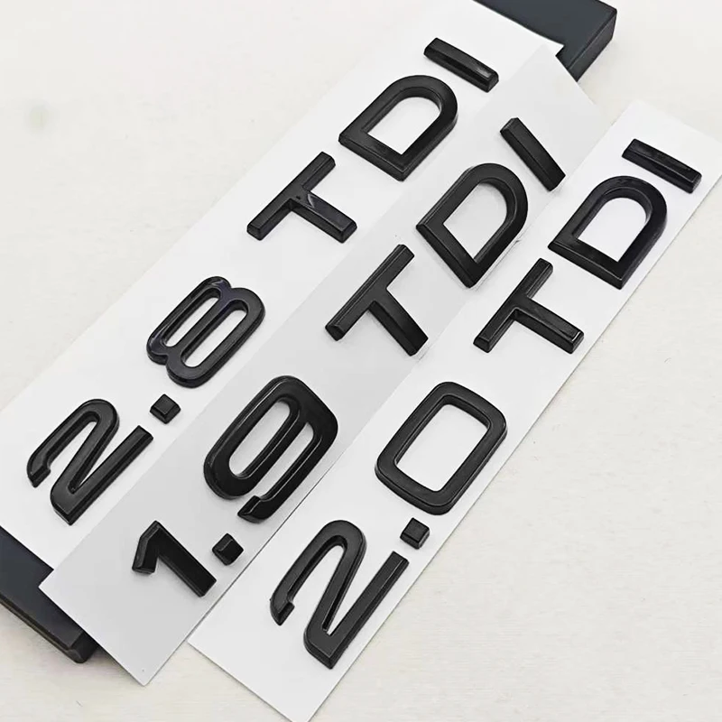 3D ABS Car Letters Logo 1.9 TDI 2.0 TDI 2.8 TDI Badge Rear Trunk Sticker Decals For Audi A3 A4 A5 A6 Q2 Q3 Q5 Auto Accessories
