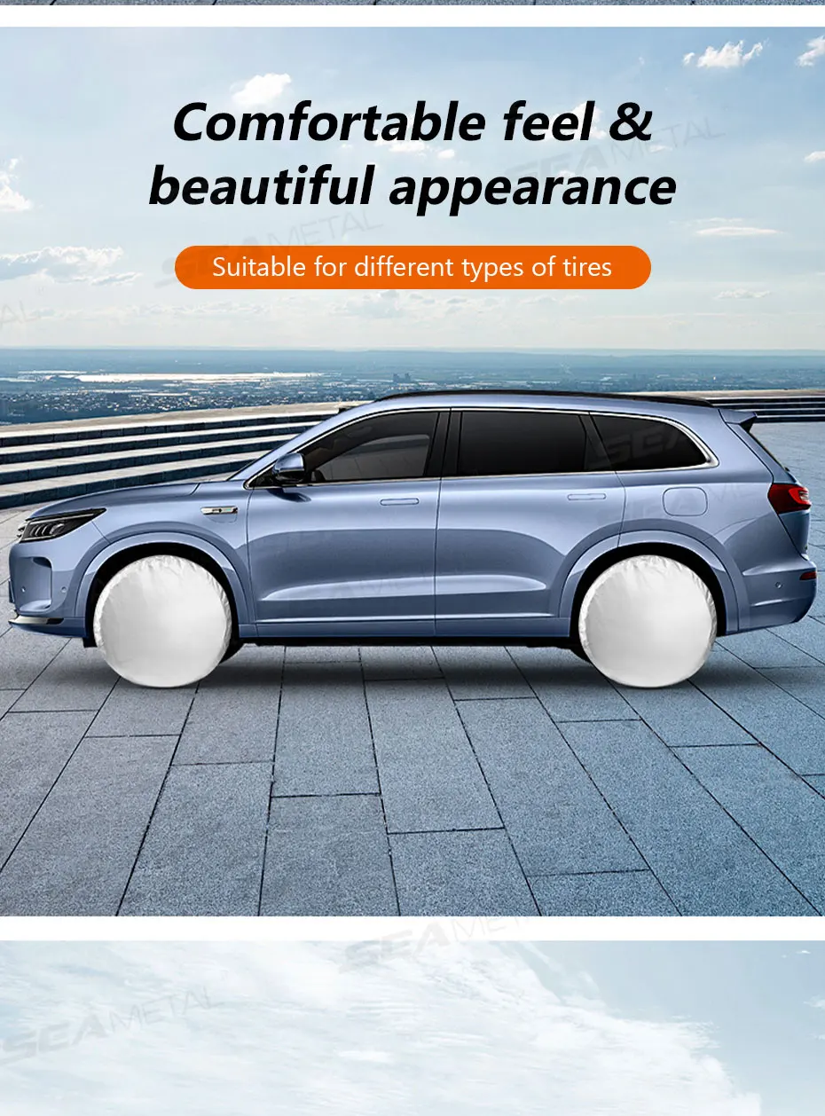 SEAMETAL 1/4pcs Universal Wheel Tire Covers Oxford Waterproof UV Sun Protectors Wheel Tire Covers for Camper Car Truck 29-32inch