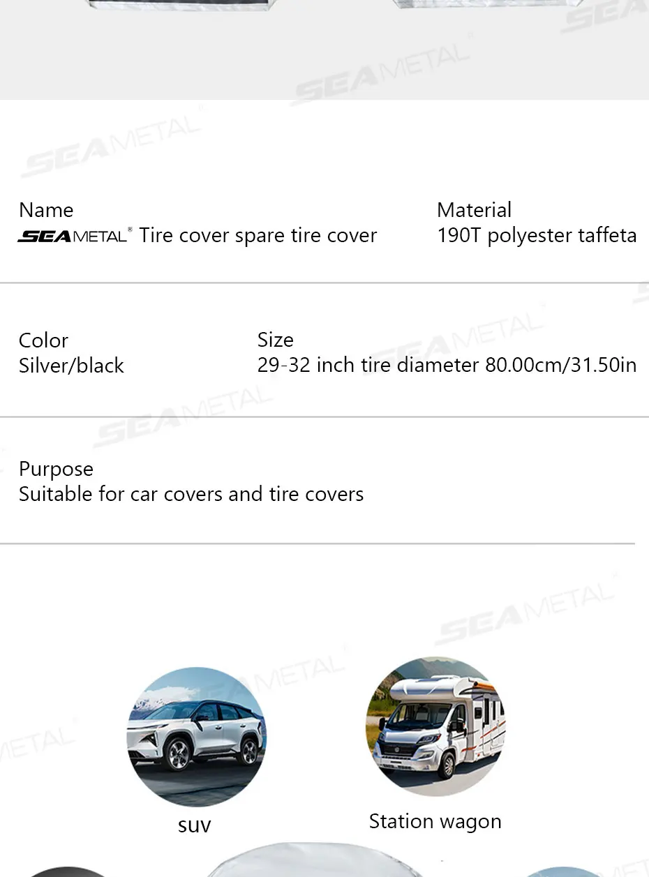 SEAMETAL 1/4pcs Universal Wheel Tire Covers Oxford Waterproof UV Sun Protectors Wheel Tire Covers for Camper Car Truck 29-32inch
