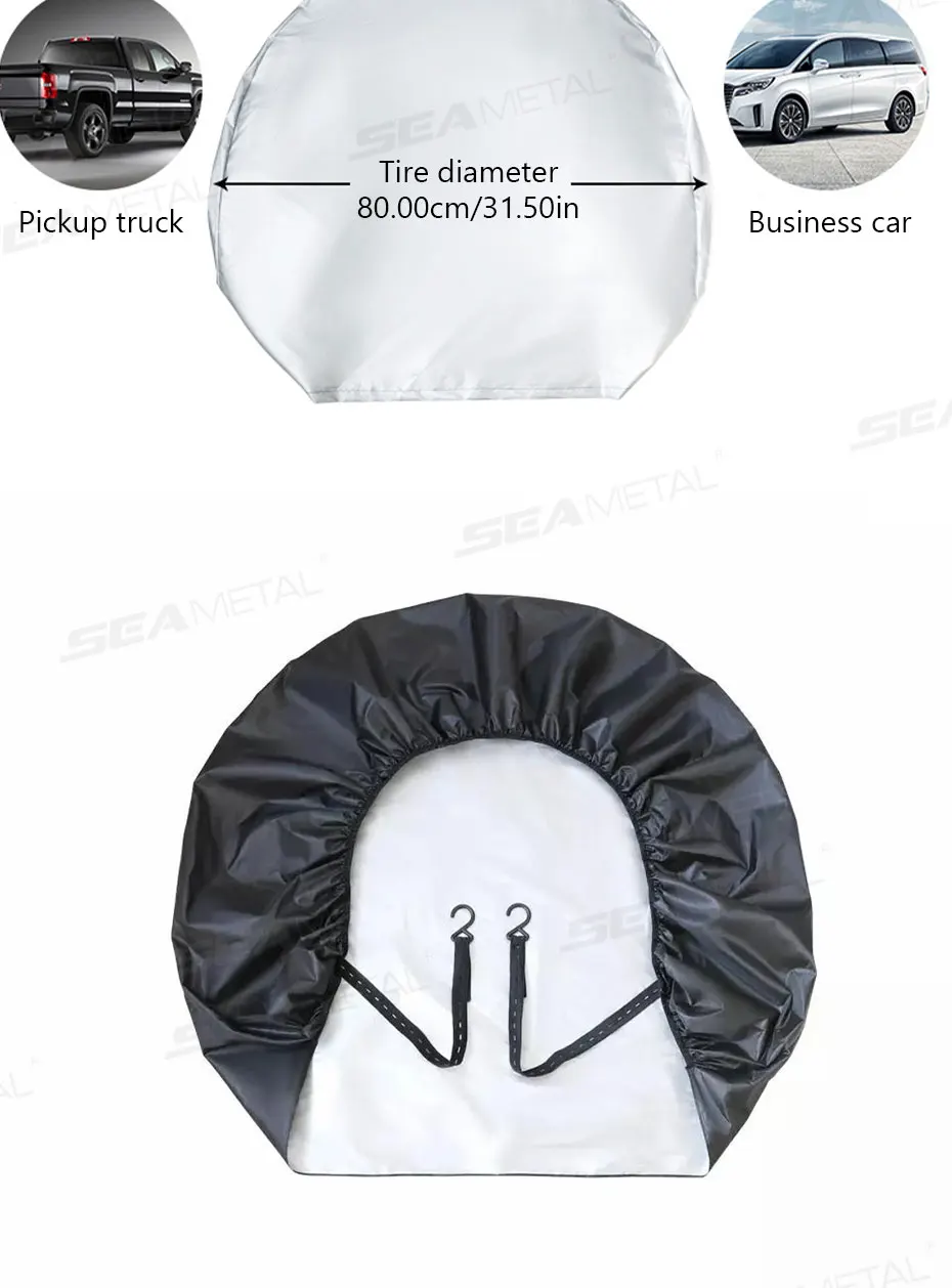 SEAMETAL 1/4pcs Universal Wheel Tire Covers Oxford Waterproof UV Sun Protectors Wheel Tire Covers for Camper Car Truck 29-32inch