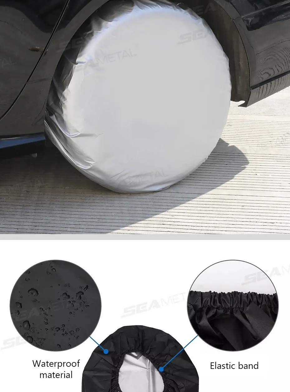 SEAMETAL 1/4pcs Universal Wheel Tire Covers Oxford Waterproof UV Sun Protectors Wheel Tire Covers for Camper Car Truck 29-32inch