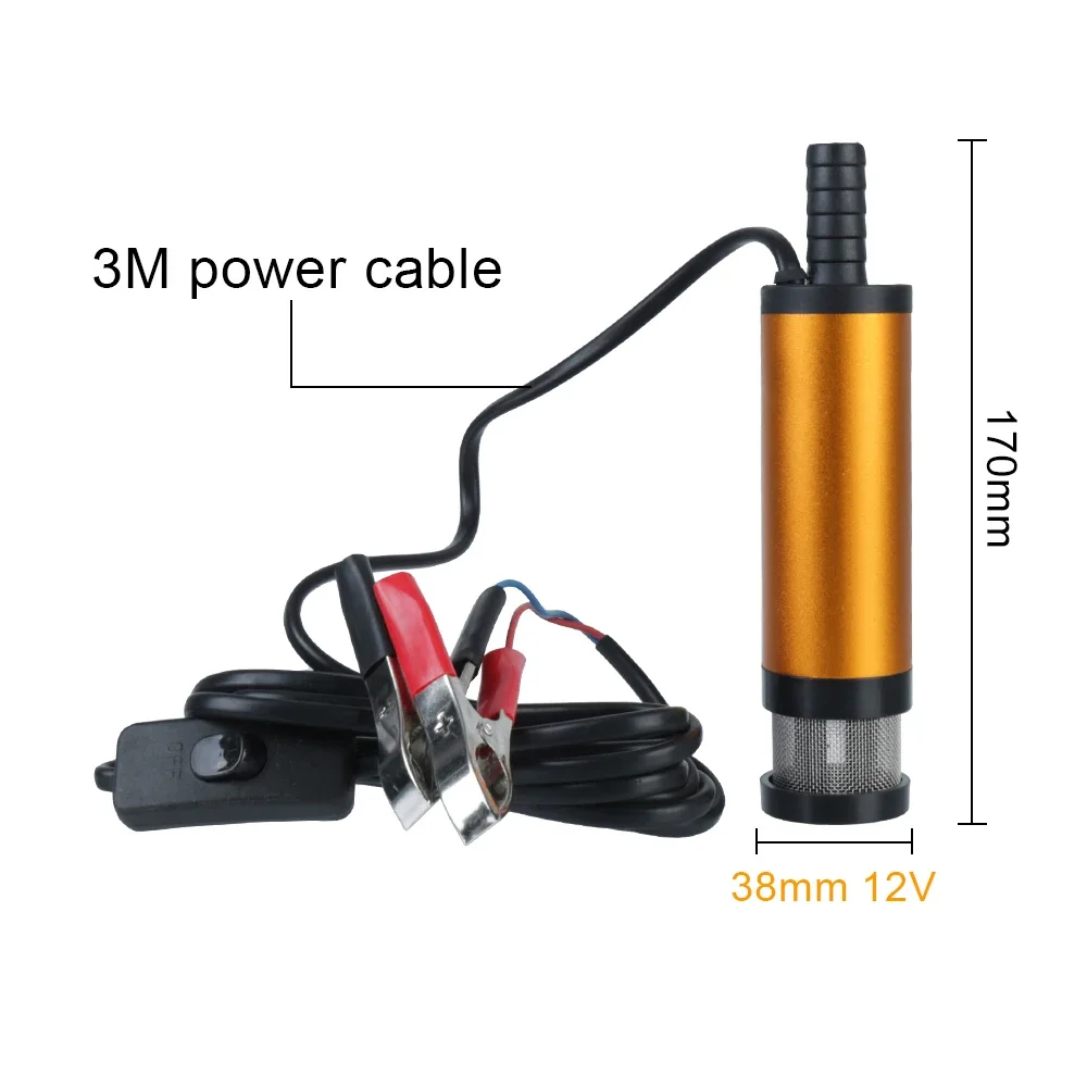 12V Electric Transfer Pump 12L Min Diesel Oil Water Fuel Change Truck Marine Car Utility Pump