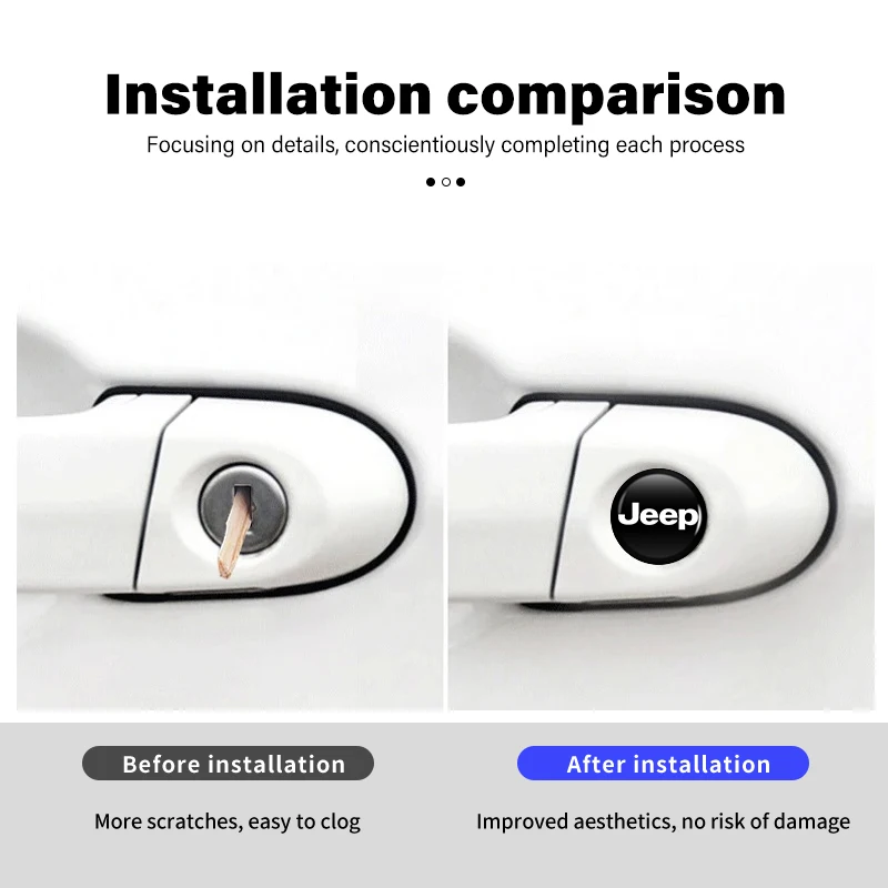 14mm Car Key Emblem Auto Control Keychain Sticker Decoration Accessories For Jeep Grand Cherokee Wrangler JK Renegade Gladiator