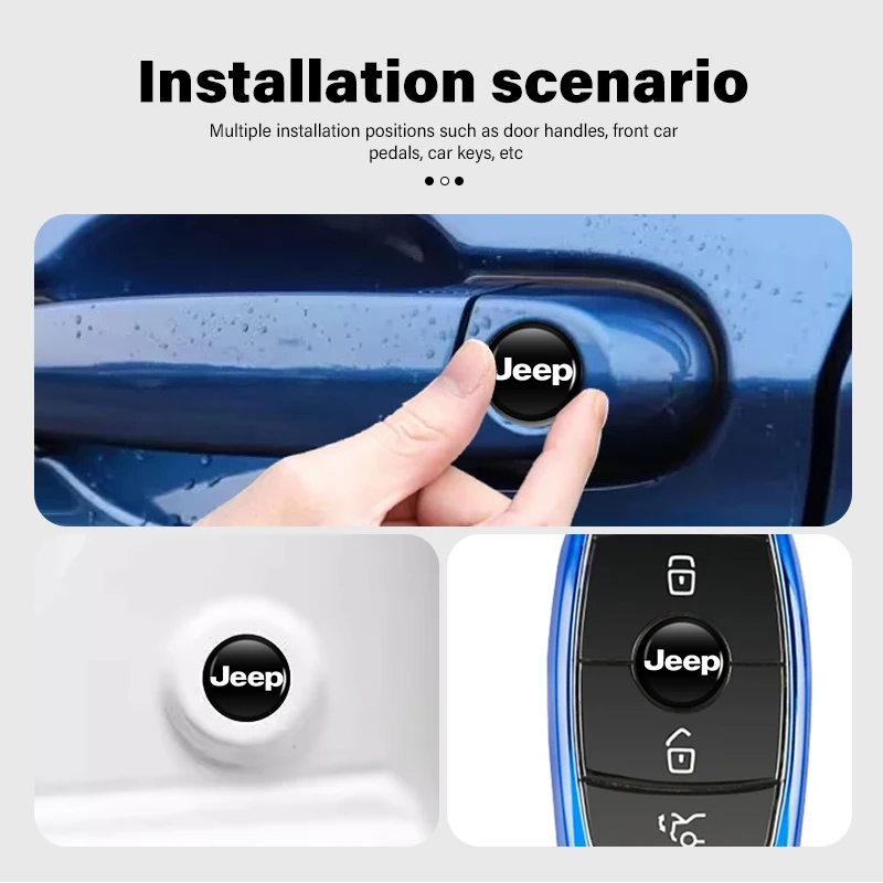 14mm Car Key Emblem Auto Control Keychain Sticker Decoration Accessories For Jeep Grand Cherokee Wrangler JK Renegade Gladiator