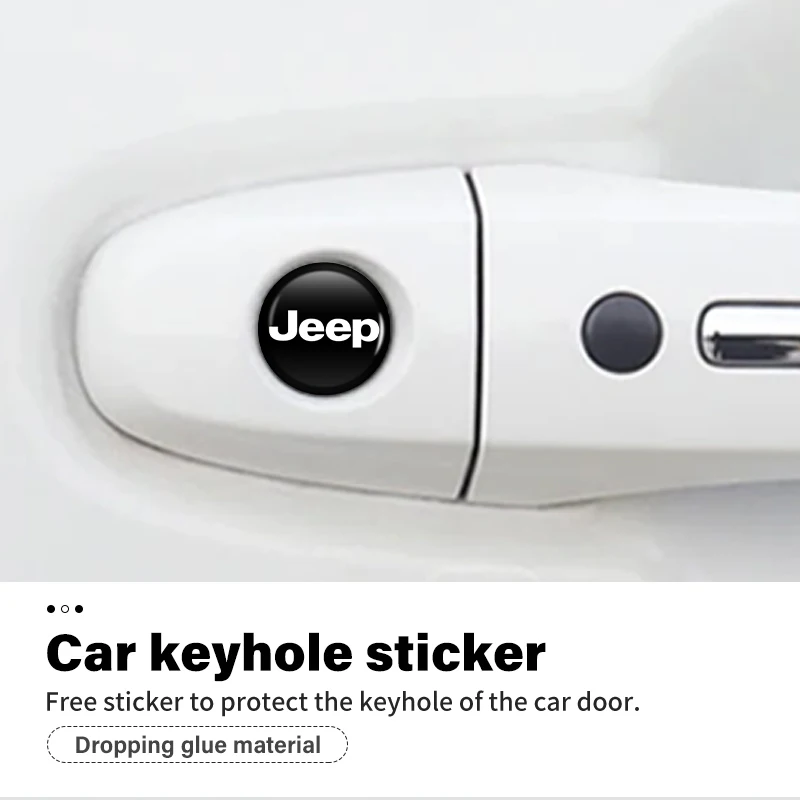 14mm Car Key Emblem Auto Control Keychain Sticker Decoration Accessories For Jeep Grand Cherokee Wrangler JK Renegade Gladiator