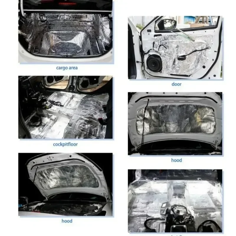 5/10mm Self Adhesive Aluminum Foil Insulation for Cars Sound Heat Proof Pad Fireproof for Engine Hood Door Panel Truck Van