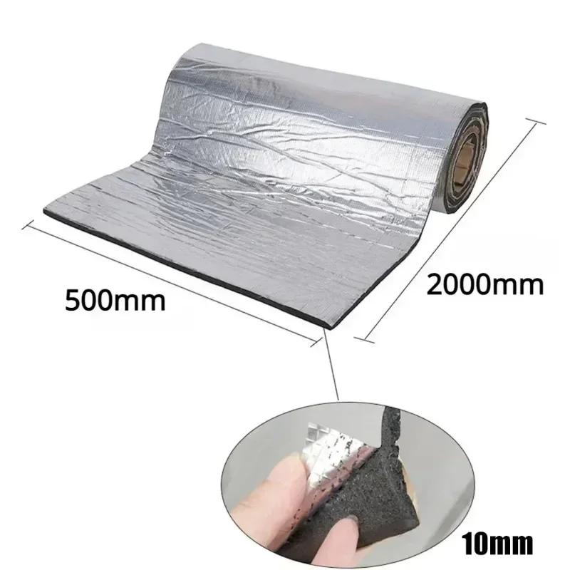 5/10mm Self Adhesive Aluminum Foil Insulation for Cars Sound Heat Proof Pad Fireproof for Engine Hood Door Panel Truck Van