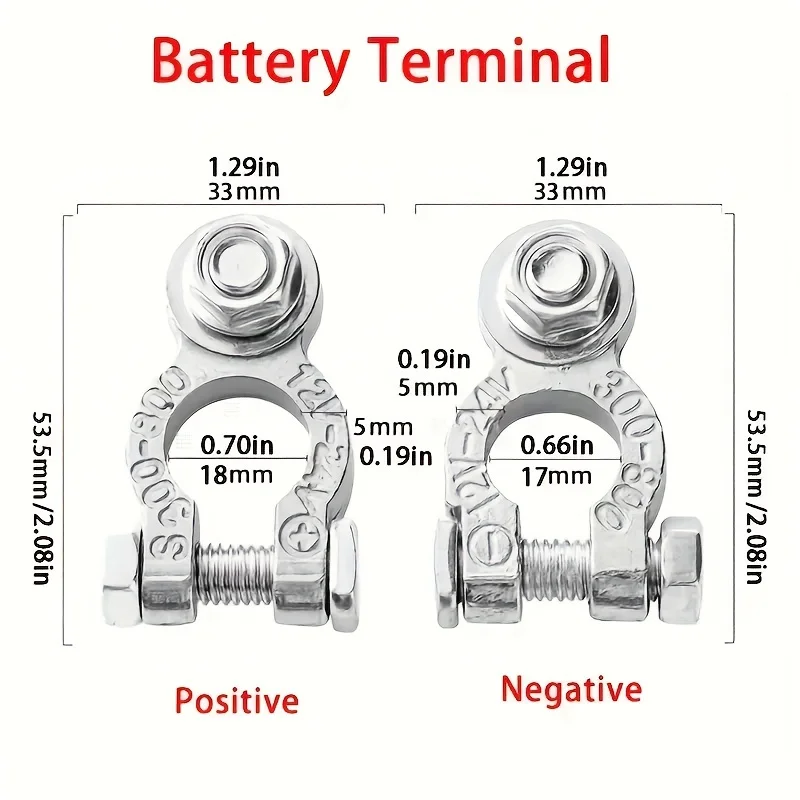 1 Pair of New 12V 24V Car Battery Terminal Wire and Cable Clamp Terminal Quick Release Connector