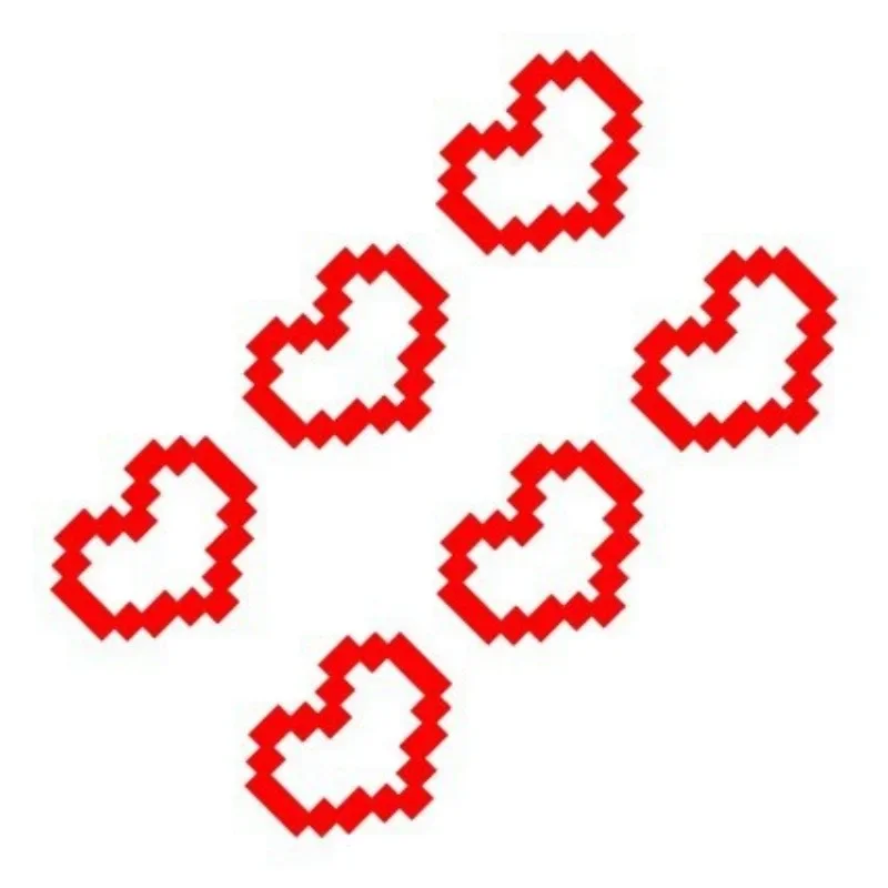 6PCS Mosaic Heart-shaped Pixel Heart-shaped Car Window Decoration, Waterproof Headlight and Taillight Decoration Stickers