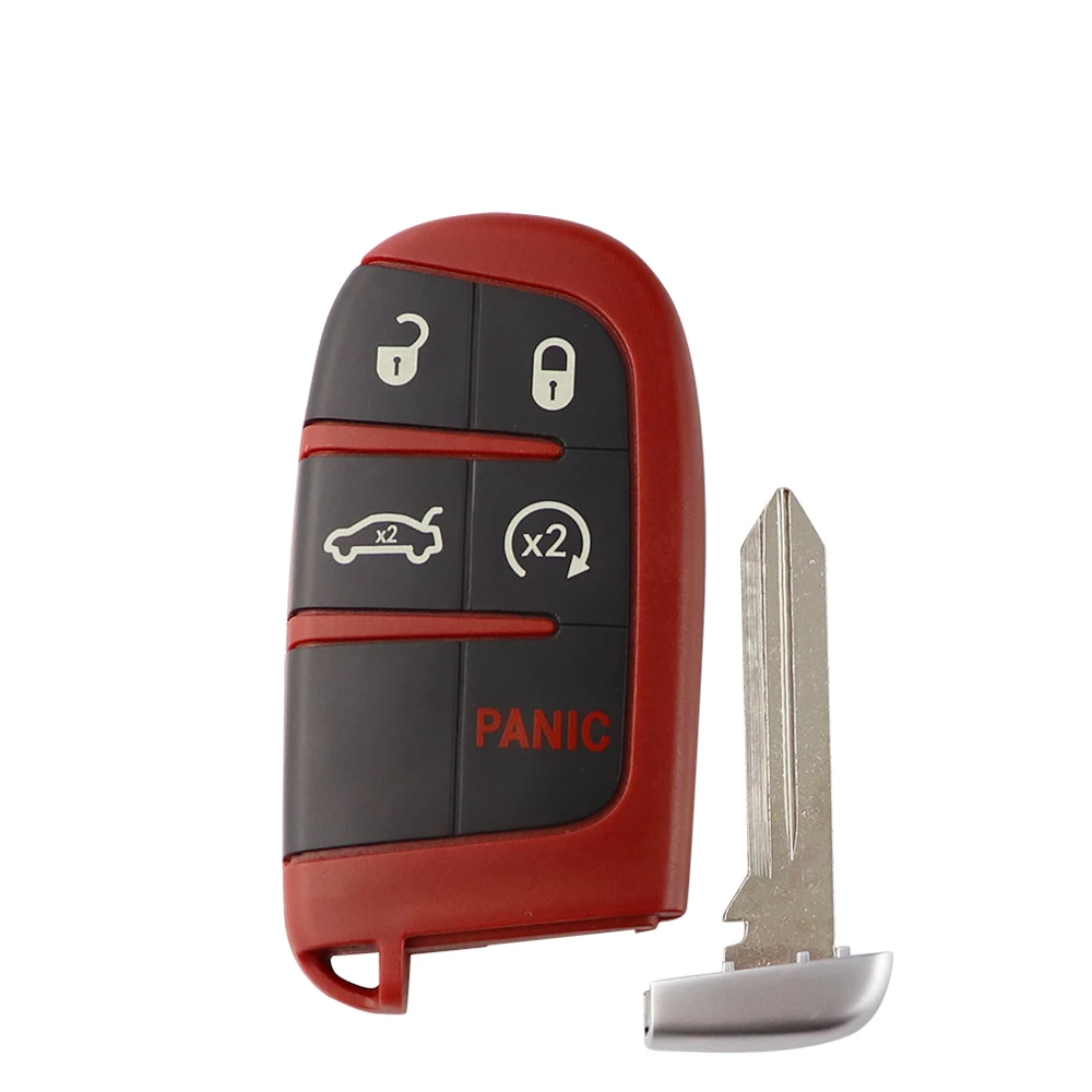 5 Button Remote Car Key Shell Case For Dodge Dart Ram 1500 Dart Challenger Charger For Jeep Chrysler 300 Keyless Go Uncut Blade