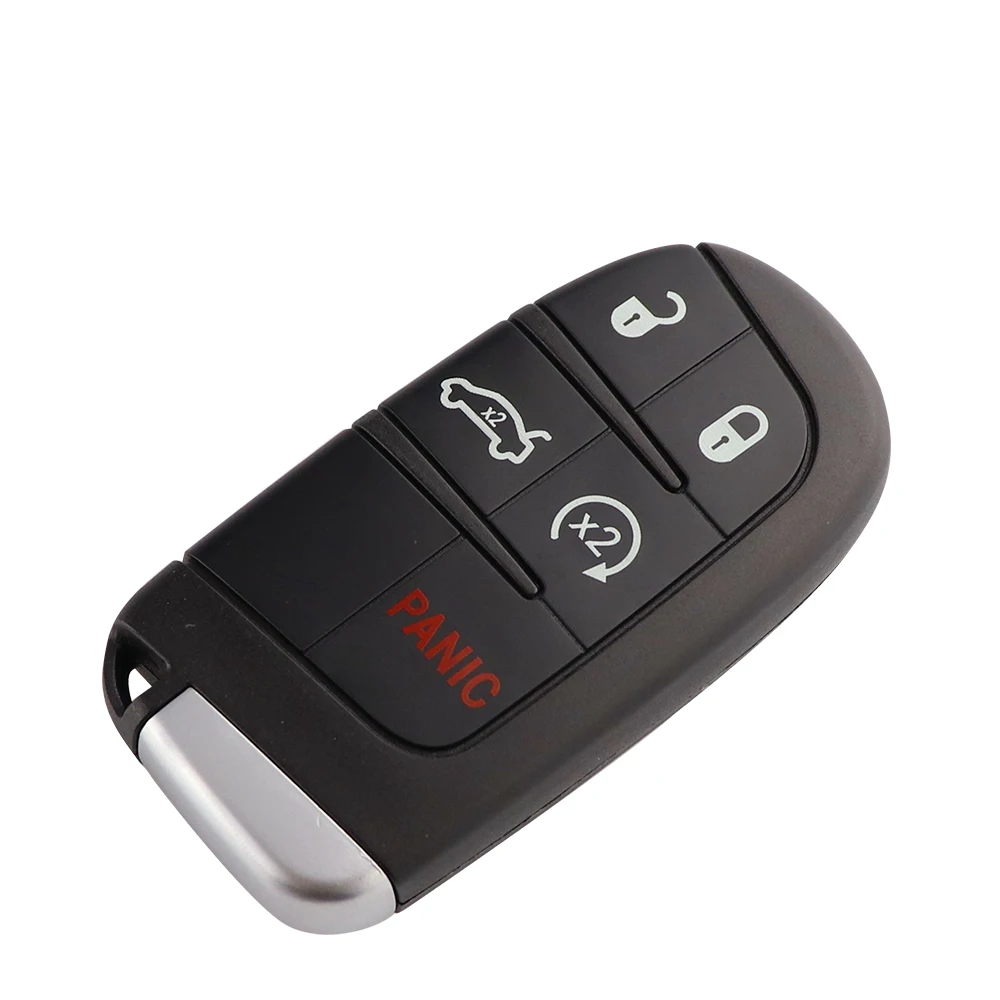 5 Button Remote Car Key Shell Case For Dodge Dart Ram 1500 Dart Challenger Charger For Jeep Chrysler 300 Keyless Go Uncut Blade