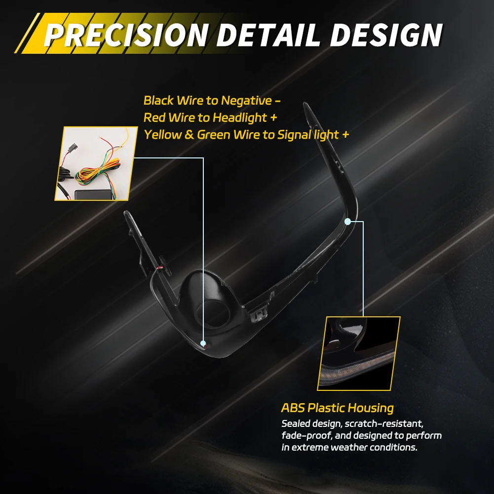 2Pcs Front Turn Signal Light Fog Light Bezel DRL Light Daytime Running Light W/LED For 2019 2020 2021 2022 Toyota Corolla Sedan