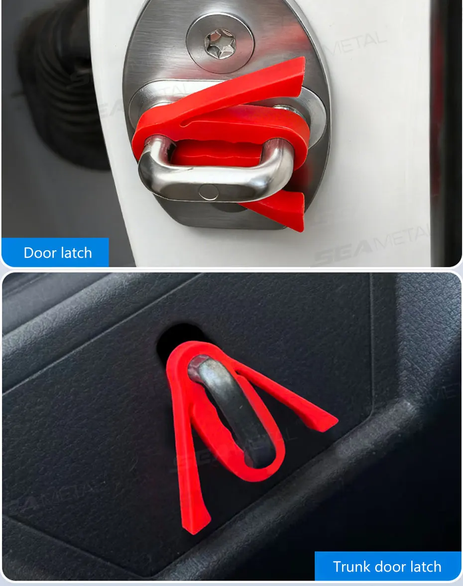 SEAMETAL 4Pcs Car Door Shock Absorption Cushion Soundproof Silicone Buffer Universal Car Side Door Vibration Absorber
