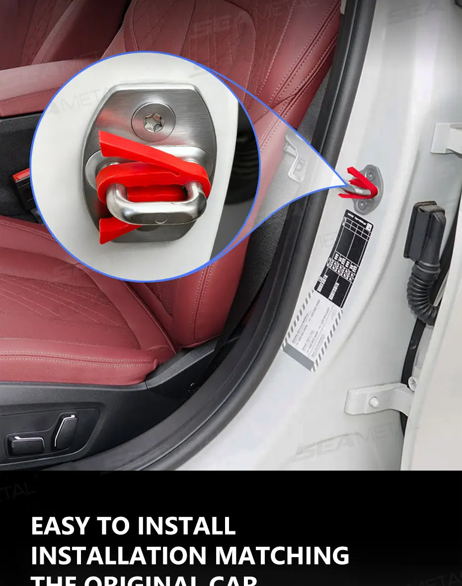 SEAMETAL 4Pcs Car Door Shock Absorption Cushion Soundproof Silicone Buffer Universal Car Side Door Vibration Absorber
