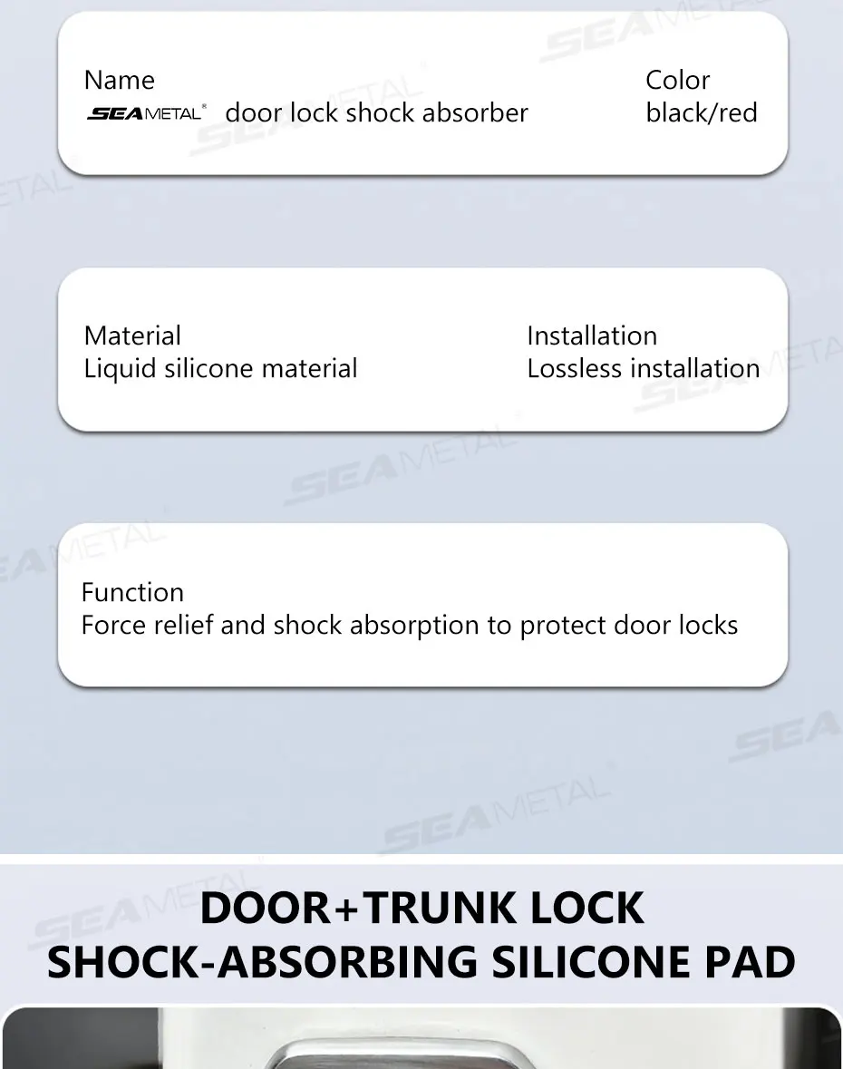 SEAMETAL 4Pcs Car Door Shock Absorption Cushion Soundproof Silicone Buffer Universal Car Side Door Vibration Absorber