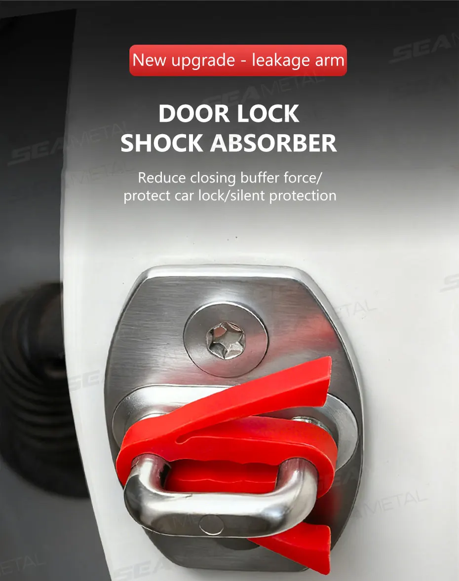 SEAMETAL 4Pcs Car Door Shock Absorption Cushion Soundproof Silicone Buffer Universal Car Side Door Vibration Absorber