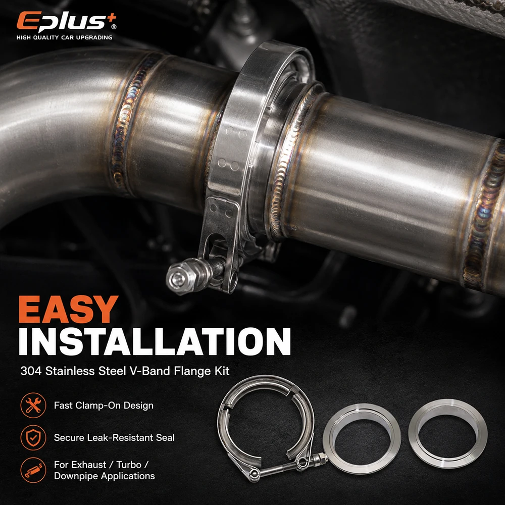 Universal Car 304 Stainless Steel V Band Clamp Turbo Exhaust Pipe Vband Clamp Male Female Flange V Clamp Pipe Connector Kit