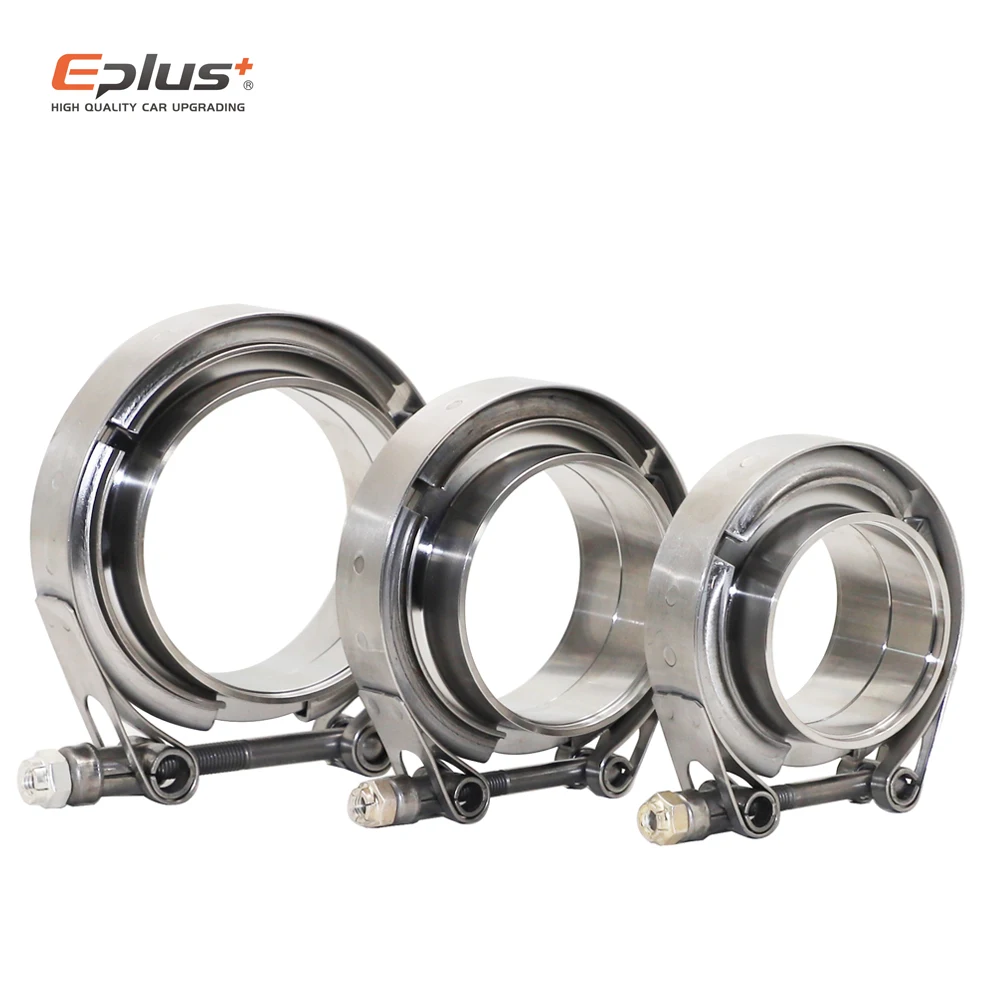 Universal Car 304 Stainless Steel V Band Clamp Turbo Exhaust Pipe Vband Clamp Male Female Flange V Clamp Pipe Connector Kit