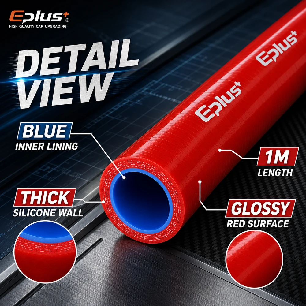 Universal Red 4-Ply Reinforced Silicone Tubing Hoses Vacuum Hose 1M Car Engine Air Pipe Flexible Auto Silica Gel Tube