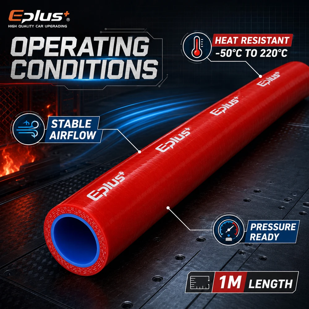 Universal Red 4-Ply Reinforced Silicone Tubing Hoses Vacuum Hose 1M Car Engine Air Pipe Flexible Auto Silica Gel Tube